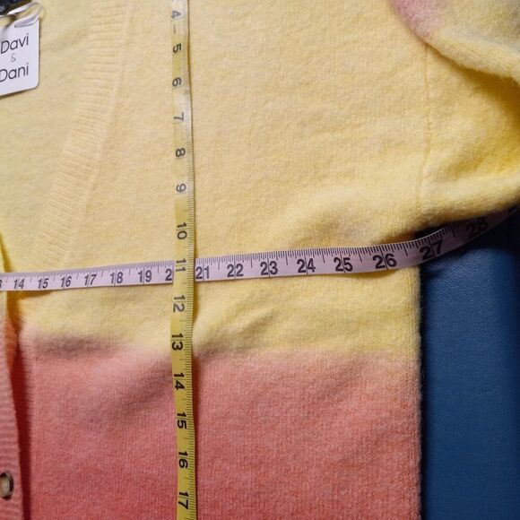 NWT Ombre' Coral Women's 2 XL Davi & Dani Long Sleeve Deep V Button Down Comfy - Picture 4 of 8